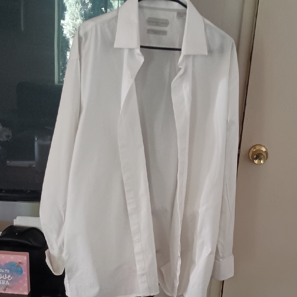 Steven Land White Dress Shirt , Excellent Condition Used 1 Time Size 18 34/35